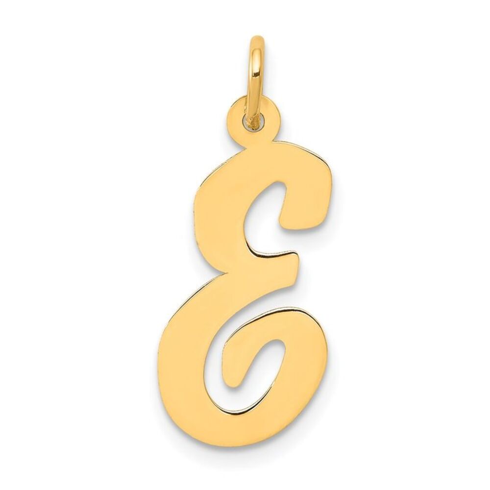 Kazi Luxury 14k Yellow Gold Large Script Letter E… - image 1